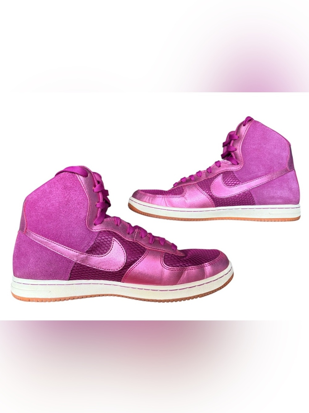 RARE 💎🙌🏼💓 Nike Air Force 1 Light High Rave Pink Metallic Sneakers Size 9